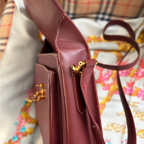 ❤️Elegant Cartier All
 Leather Burgundy Shoulder Bag❤️ Authentic - Picture 8 of 17